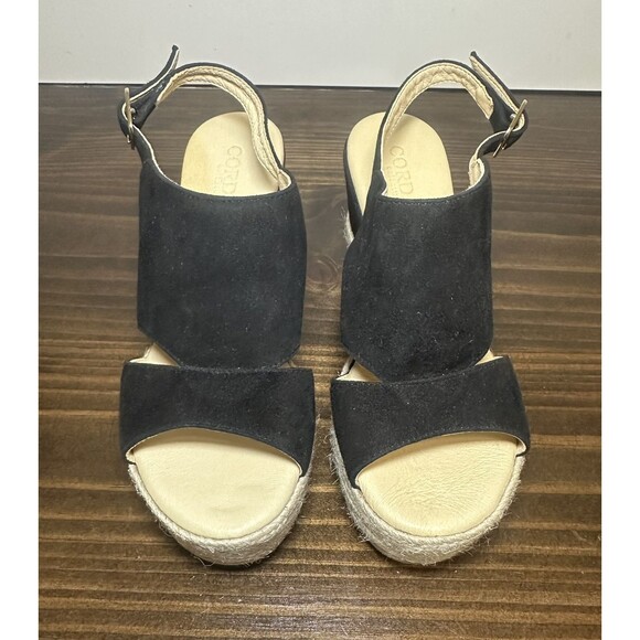 Cordani Calzature Elenor Suede Espadrille Wedge Platform Black Sandal US 8 EU 39 - Picture 5 of 10
